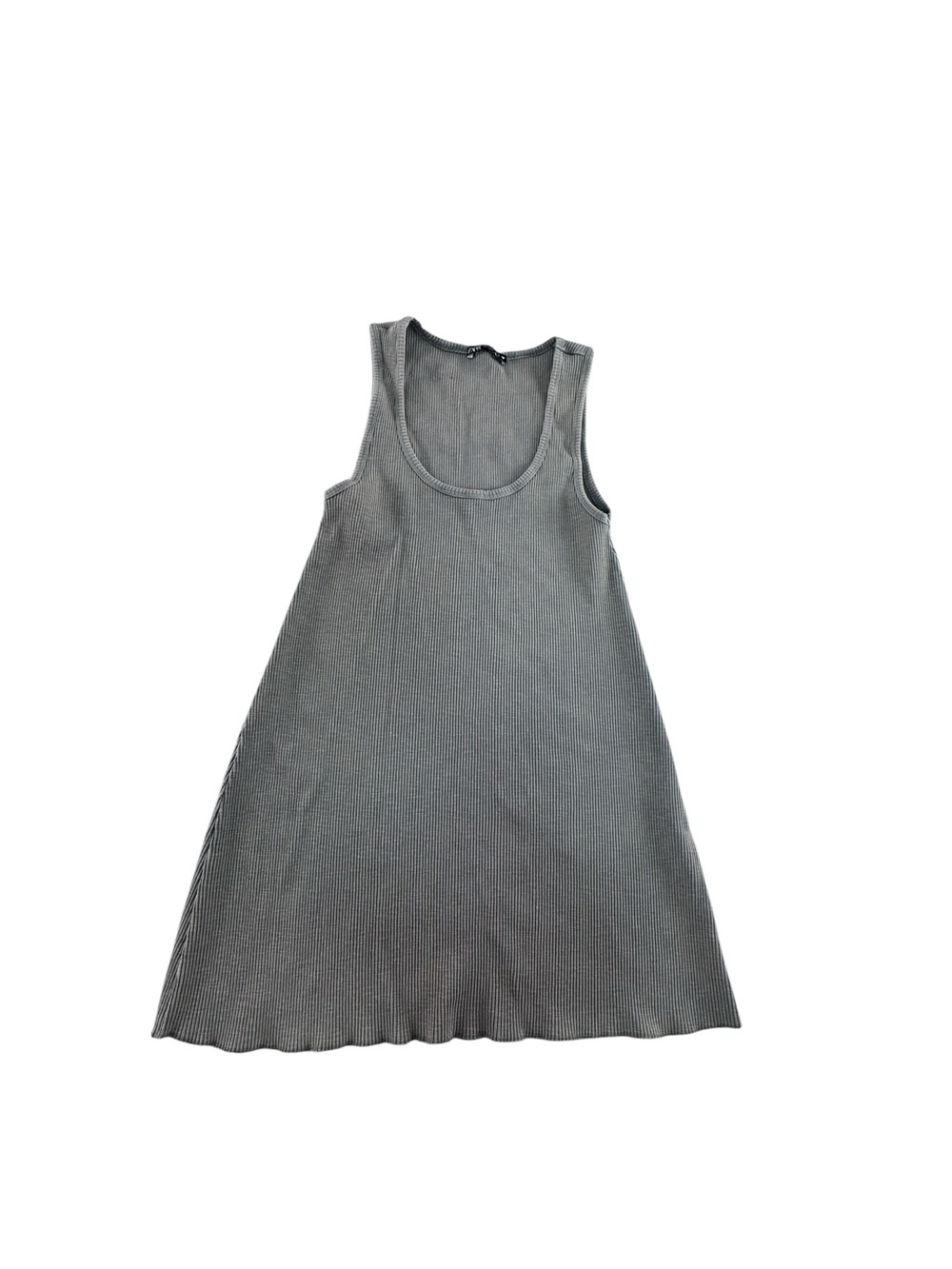 Zara Gray Ribbed Sleeveless long Tank Top